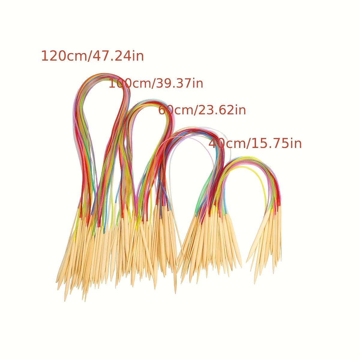 18pcs Bamboo Wood Circular Knitting Needle Set 2mm-10mm Random Halloween Gift