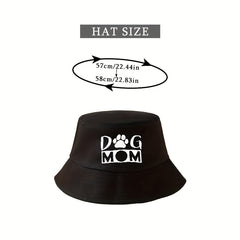 Solid Cotton Dog Mom Bucket Hat Lightweight Sunshade Fisherman Cap