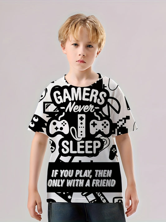 3D Golden Retriever Print Kid's T shirt Short Sleeve Top