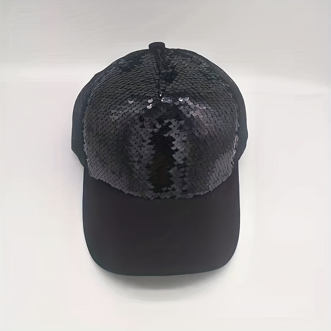 Sequins Baseball Caps Mesh Reflective Hats