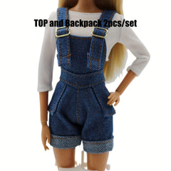 Denim Doll Costume Set 2pcs for 11.81 Inch Dolls