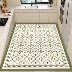 Green Geometric Pattern Kitchen Floor Mat