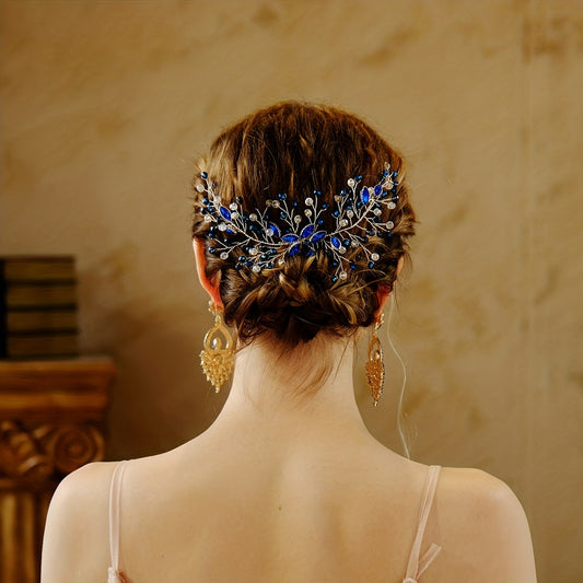 Rhinestone Decor Hair Comb Baroque Style Bridal Wedding Headwear