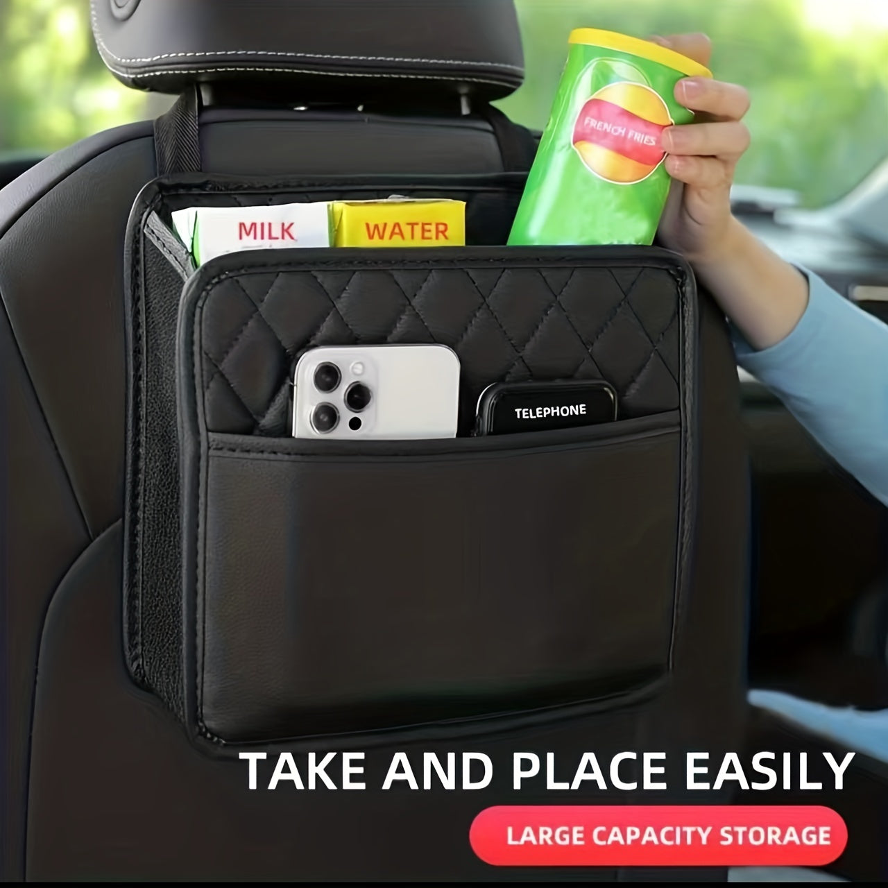 Car Seat Storage Bag Leather Storage Bag Garbage Bag