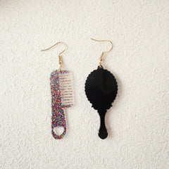 Y2K Acrylic Mirror Comb Earrings Cute Female Gift
