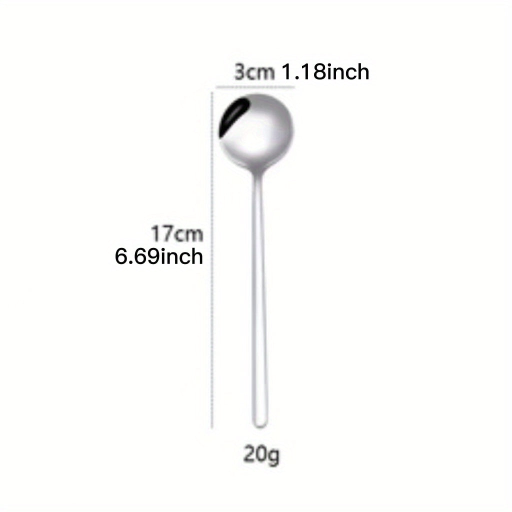 6 Stainless Steel Long Handle Coffee Spoon Set