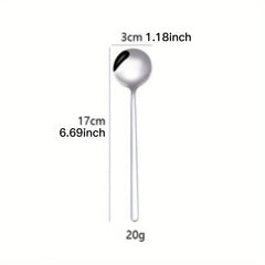 6 Stainless Steel Long Handle Coffee Spoon Set