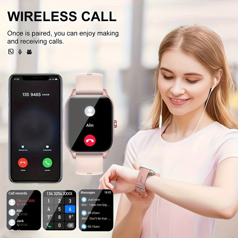 1.85 Sports Fitness Smartwatch Wireless Calling Message Music Control