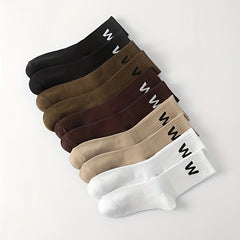 10 Pairs Letter Print Socks Comfy & Breathable Mid Tube Socks
