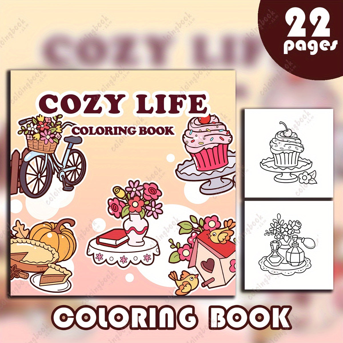 LZX Upgraded Deluxe Thickened Paper Coloring Book - 22 Pages