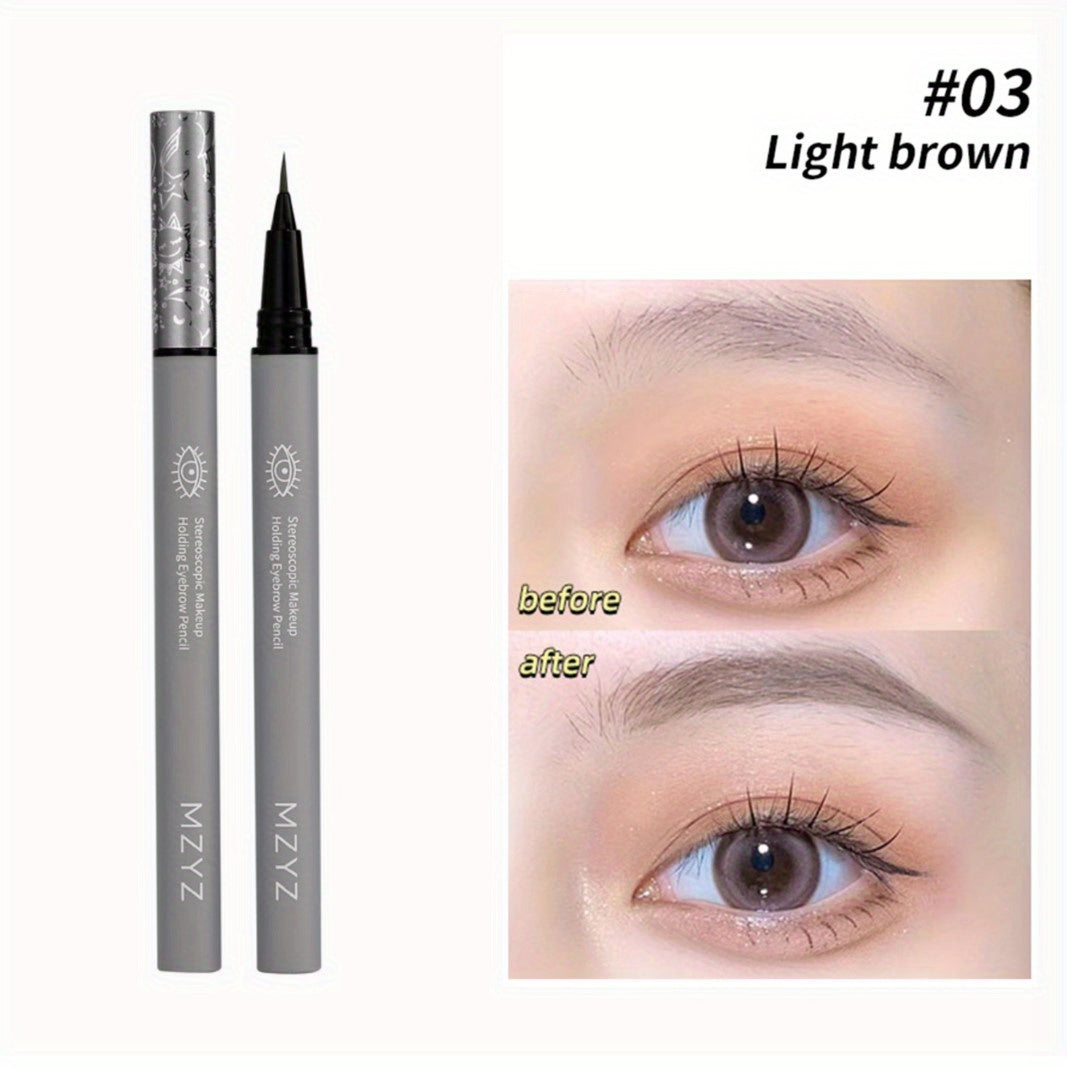 Long Lasting Waterproof Eyebrow Pencil Fine Nib Brown Gray Shades