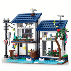 3 in 1 Seaside Villa Building Block Set 813pcs Home Decoration