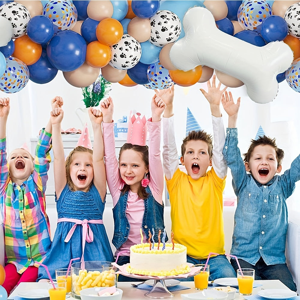 Dog Themed Party Balloons & Orange Dog Claw and Bone Balloon Decoration