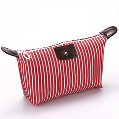 Striped Pattern Carry On Bag Zipper Cosmetic Pouch