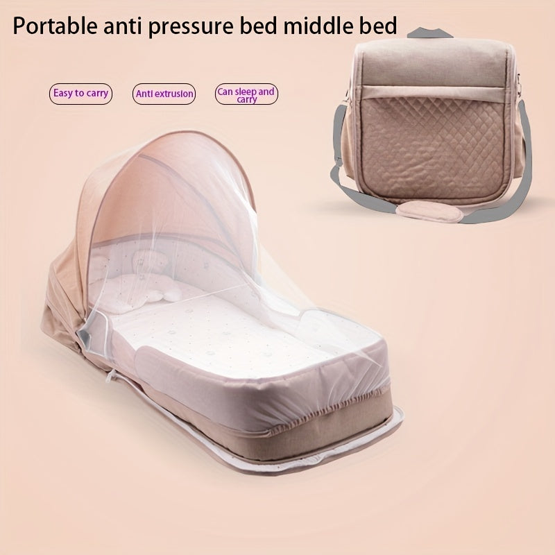 1pc Crib In Bed Newborn Bionic Bed Mommy Bag Backpack Baby Crib Folding Portable