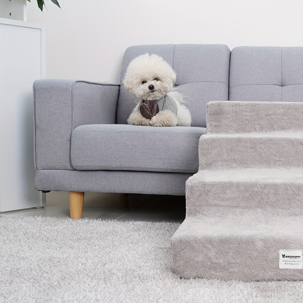Soft & Stylish Pet Stairs 4 Steps for Bed & Sofa Accessibility