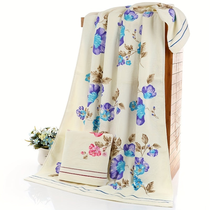 Boho Flower Printed Cotton Hand Towels Set