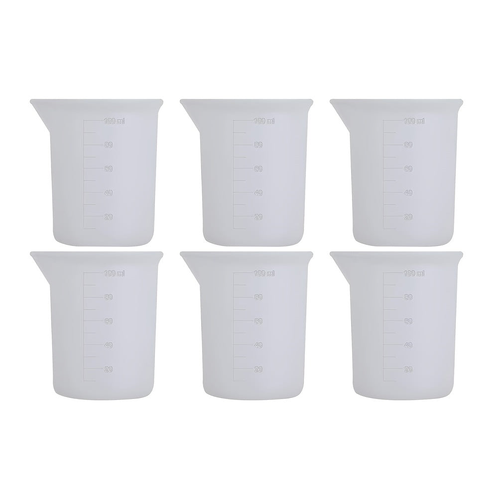6 Pcs 100mL Silicone Measuring Cups for Epoxy Resin Jewelry Making DIY Glue Tool