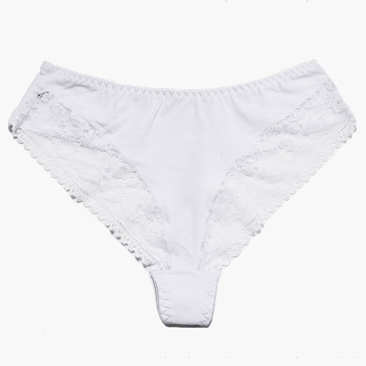 Floral Jacquard Lace Trim Panties Plus Size