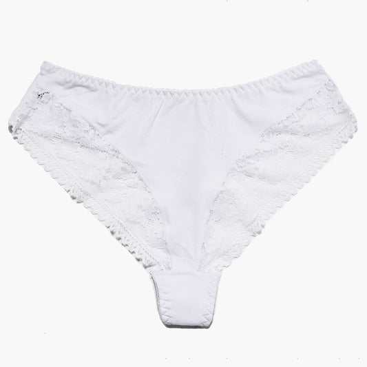 Floral Jacquard Lace Trim Panties Plus Size