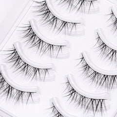 5 Pairs Fox Eye False Eyelashes Elongated Fishtail Stem