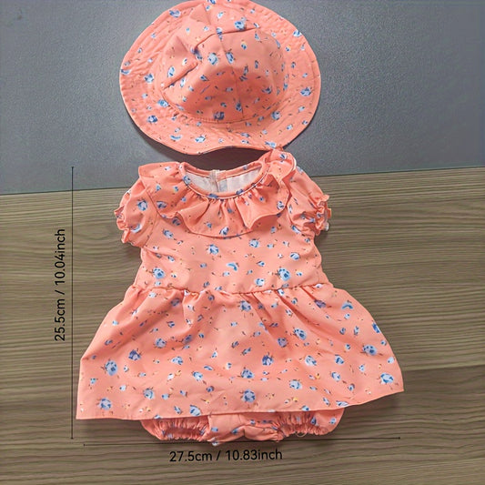 Dollhouse Doll Outfit Set with Matching Hat - Festive Christmas Gift