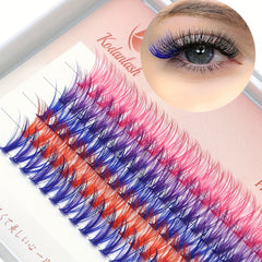 Colored Lashes Cluster 12mm False Eyelashes Individual DIY C Curling