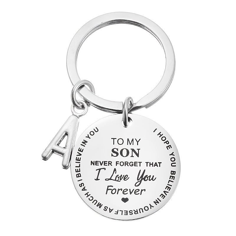 Stainless Steel Jewelry Keychain TO MY SON Inspirational Letters