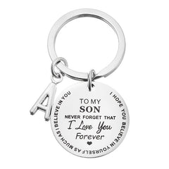 Stainless Steel Jewelry Keychain TO MY SON Inspirational Letters
