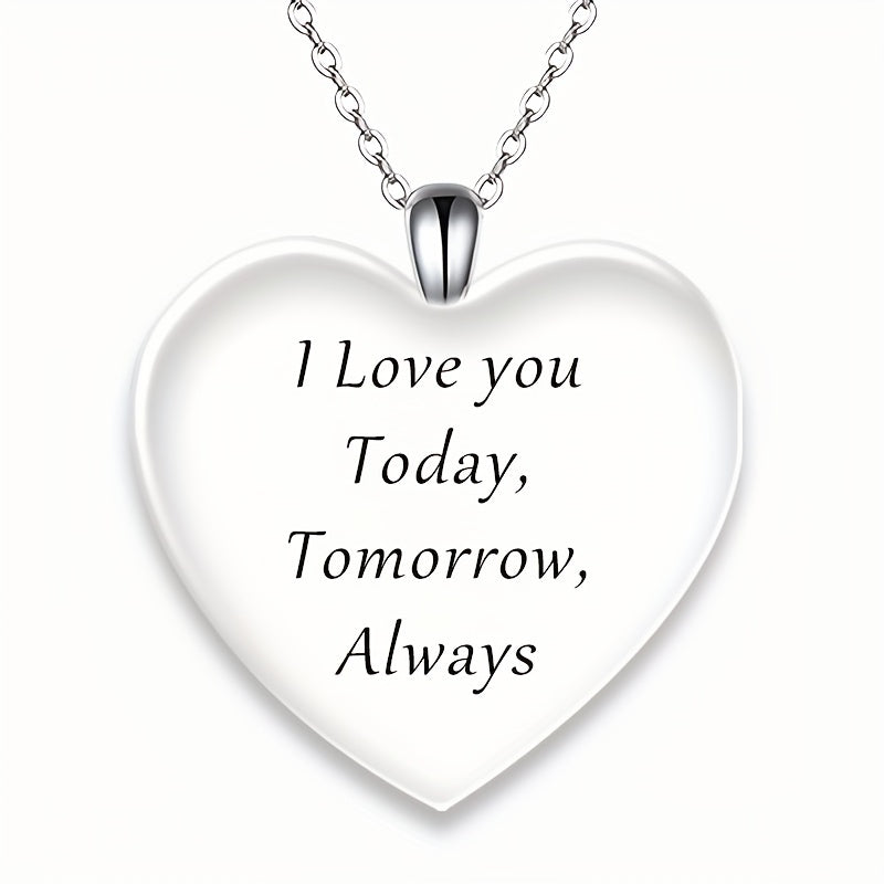 Heart Shaped Crystal Pendant Rose Necklace