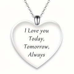 Heart Shaped Crystal Pendant Alphabet Necklace Gift