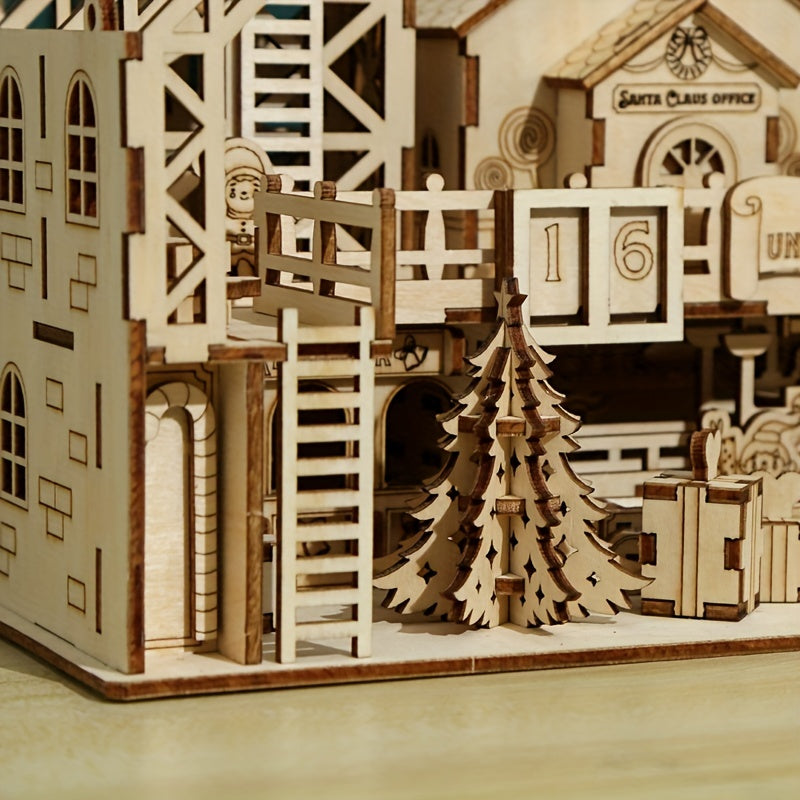Christmas Clock 3D Wooden Puzzle Assembled Children's Toy Gift