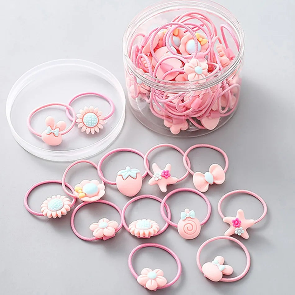 40pc Girls Elastic Hair Tie Hair Rope Hair Ring Hair Accessories