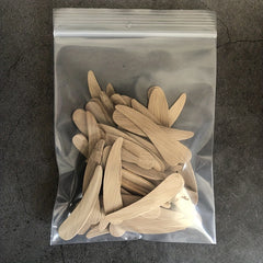 50pcs Bamboo Cosmetic Spatula Small Cosmetic Scoop Spoon Wooden Mini Facial Crea
