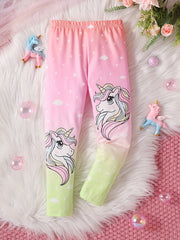 Girls Unicorn Leggings Contrast Legging Pants Spring Summer Fall