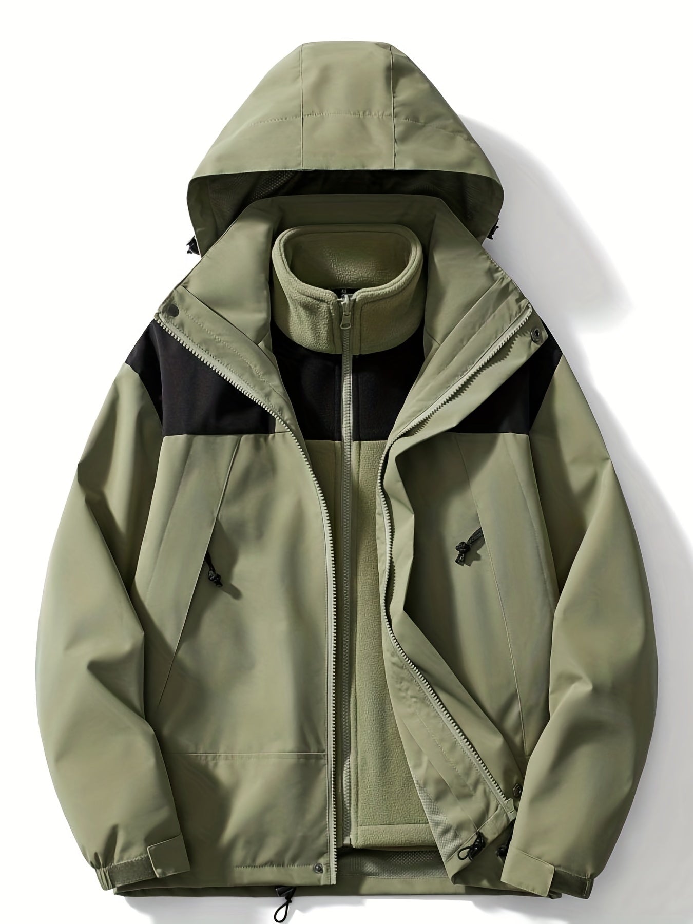 Women's Block Fleece Hooded Jacket for Outdoor Sports