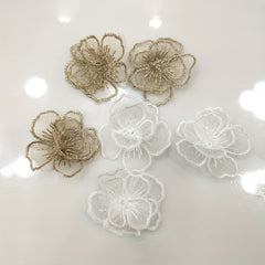 10pcs Lace Flower Patches DIY Clothing Appliques For Dress C