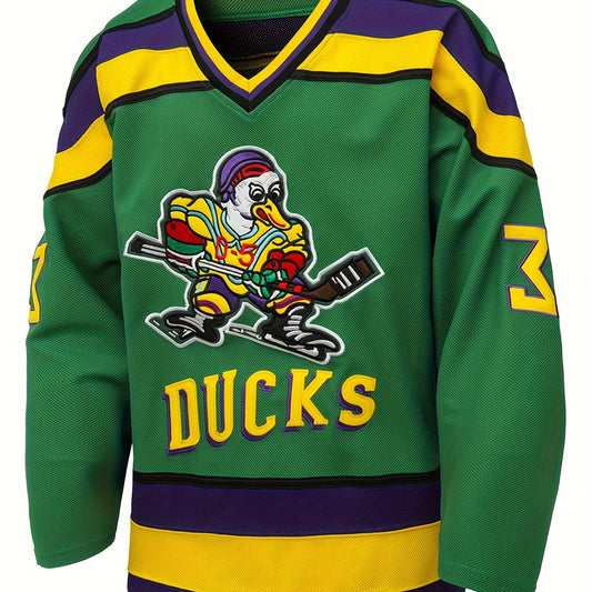 Men's Ice Hockey Green 33 Classic Vintage Embroidered Jersey