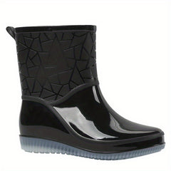 Women's Waterproof Rubber Rain Boots Slip On Outdoor Shoes