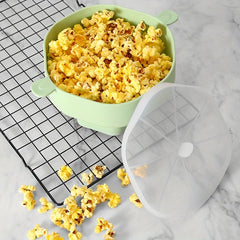 Silicone Popcorn Bucket High Temp Resistant Popcorn Bowl Handle