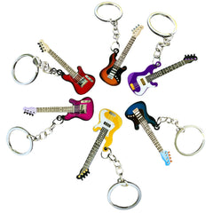 Colorful Guitar Instrument Shape Pendant Keychain