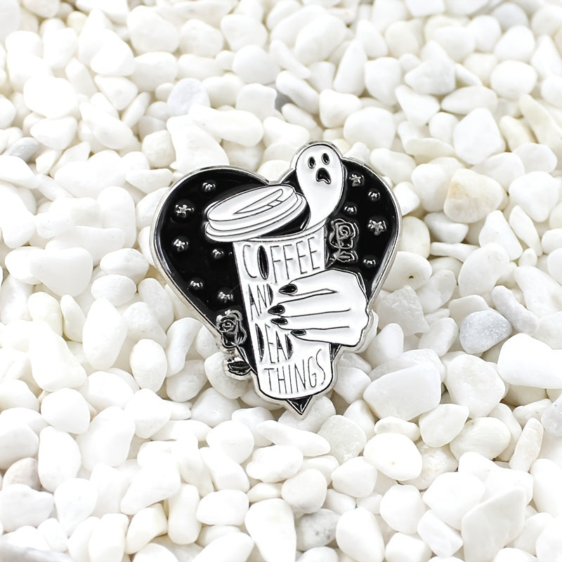 Coffee And Dead Things Ghost Brooch