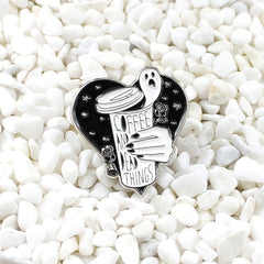 Coffee And Dead Things Ghost Brooch