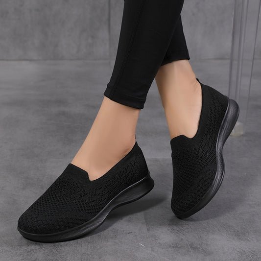 Women's Lightweight Woven Sneakers Slip-on Sports Shoes