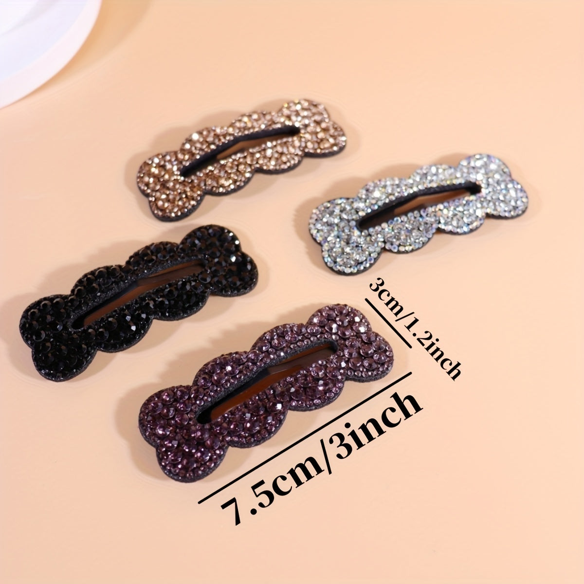 Vintage Rhinestone Hair Clip Snap Clip