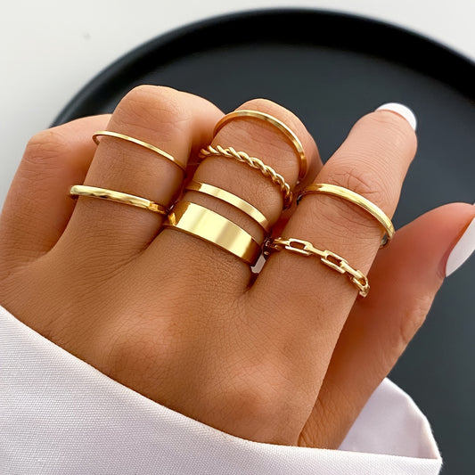 Vintage Gothic Stackable Rings Set for Women Girls