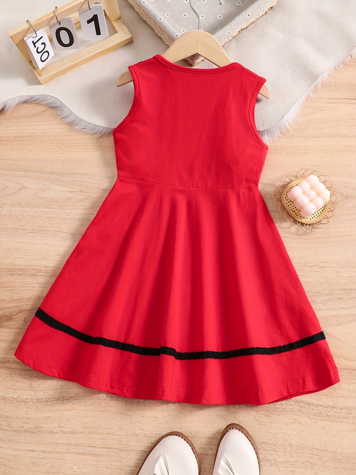 Girls Striped Sleeveless Dress Varsity Style Kids Cotton Dress