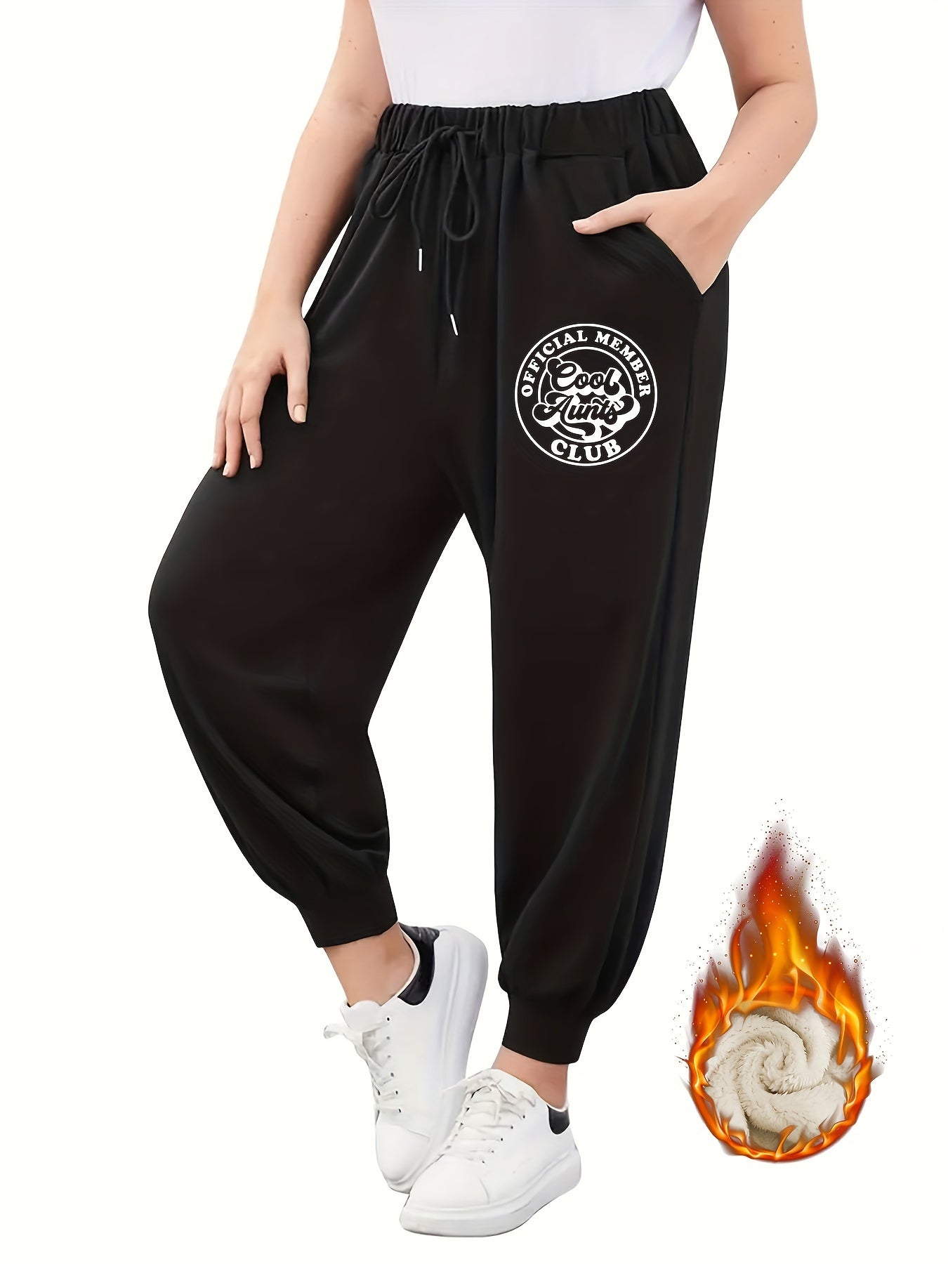 Women's Plus Fleece Lined Sporty Joggers