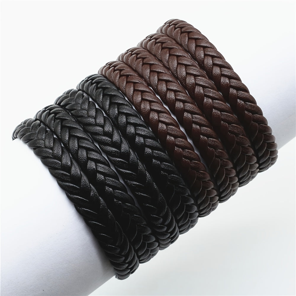 Coffee Leather Bracelet Men's Jewelry