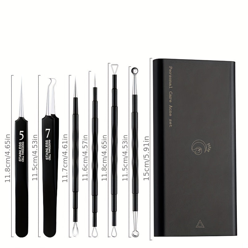 6pcs Fine Tip Blackhead Remover Tweezers for Acne
